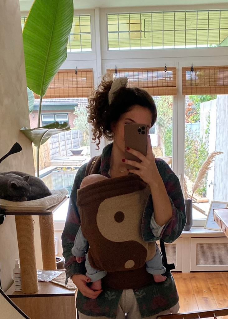 Artipoppe zeitgeist baby carrier yin yang kasjmier bruin, Ophalen, Zo goed als nieuw, 100 cm of meer, Deken