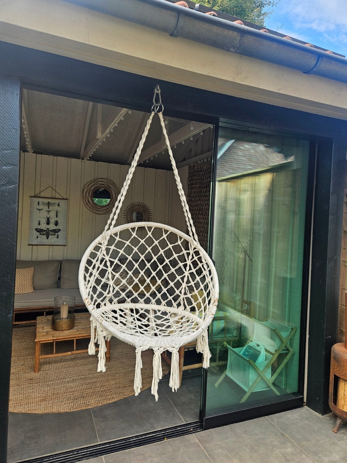 Mooie macramé hangstoel voor binnen of buiten, Ophalen, Gebruikt
