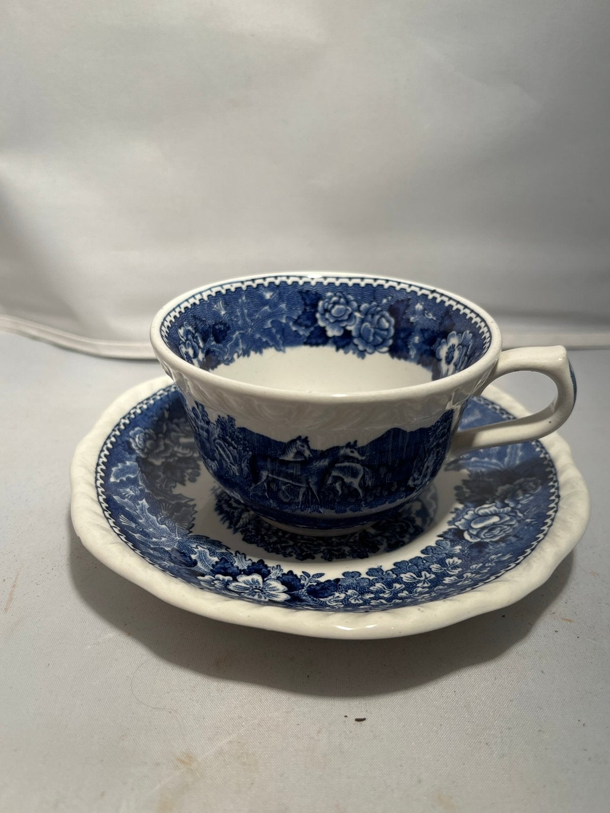 Vintage Adams Real English Ironstone kop en schotel, Antiek en Kunst, Antiek | Servies los, Ophalen of Verzenden