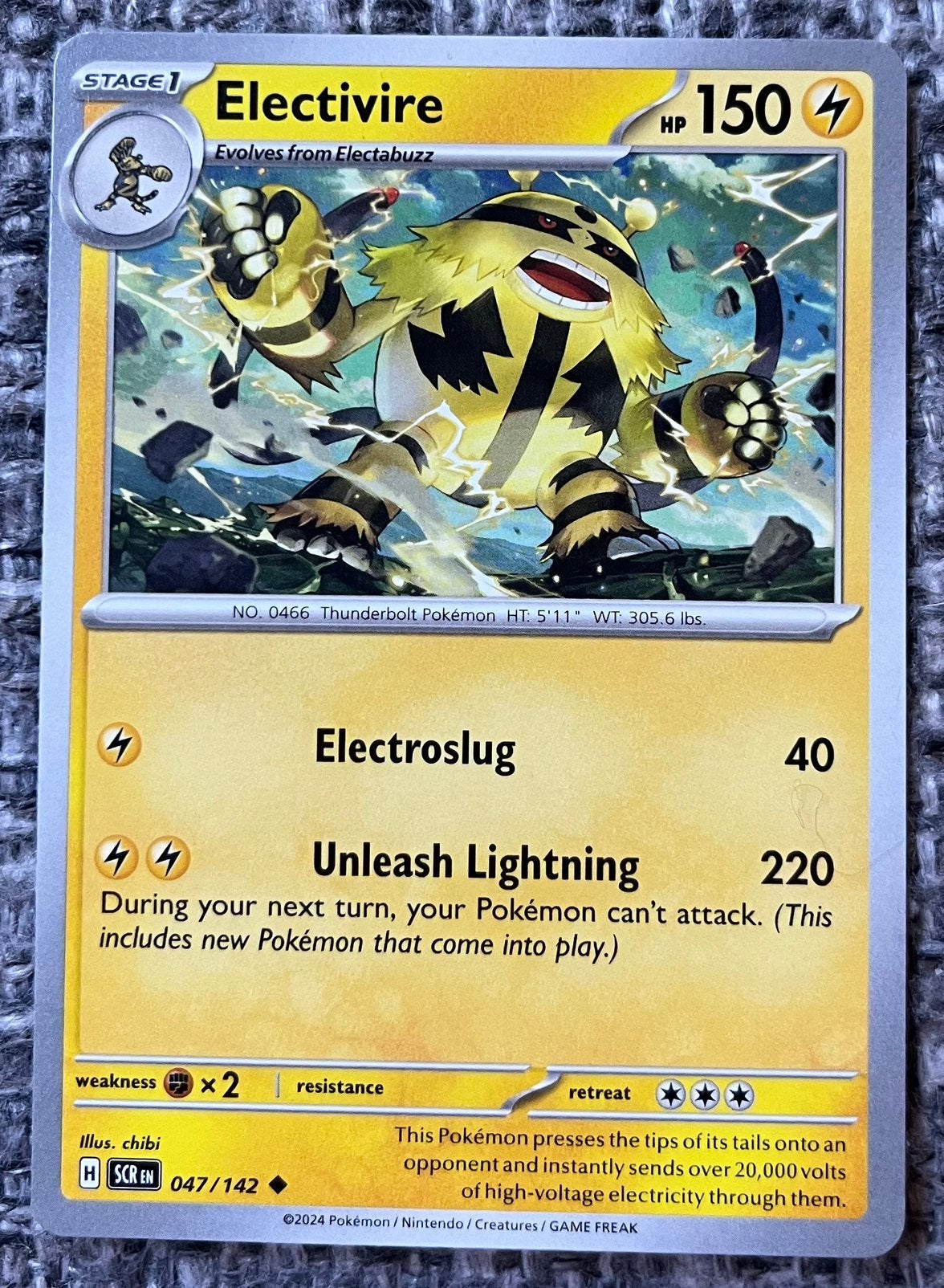 Pokémonkaart van Electivire (466) • Stellar Crown (047/142), Verzenden, Nieuw, Losse kaart