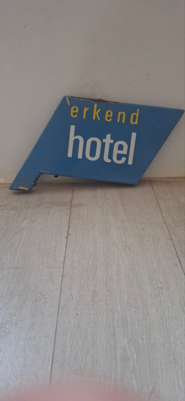 Vintage 'erkend hotel' uithangbord, Antiek en Kunst, Ophalen of Verzenden