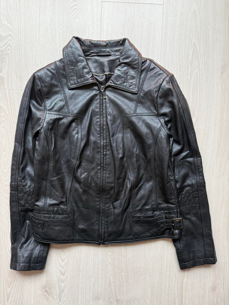 Vintage leren damesjas - S/M - Zeer goede staat, Kleding | Dames, ., Zwart, Ophalen of Verzenden, Zo goed als nieuw