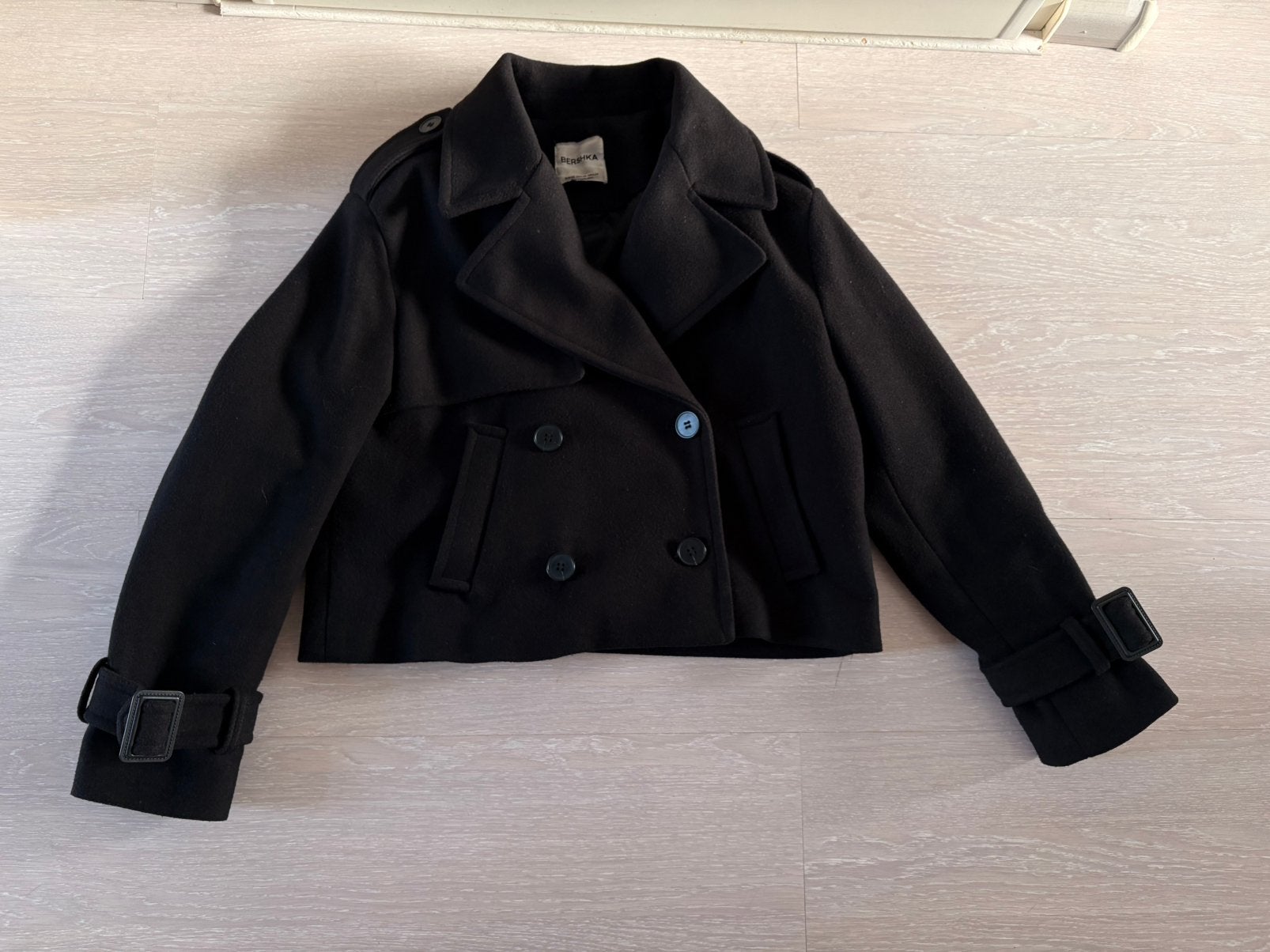 Bershka jas, maat XS, Ophalen of Verzenden, Gedragen, Maat 34 (XS) of kleiner, Zwart