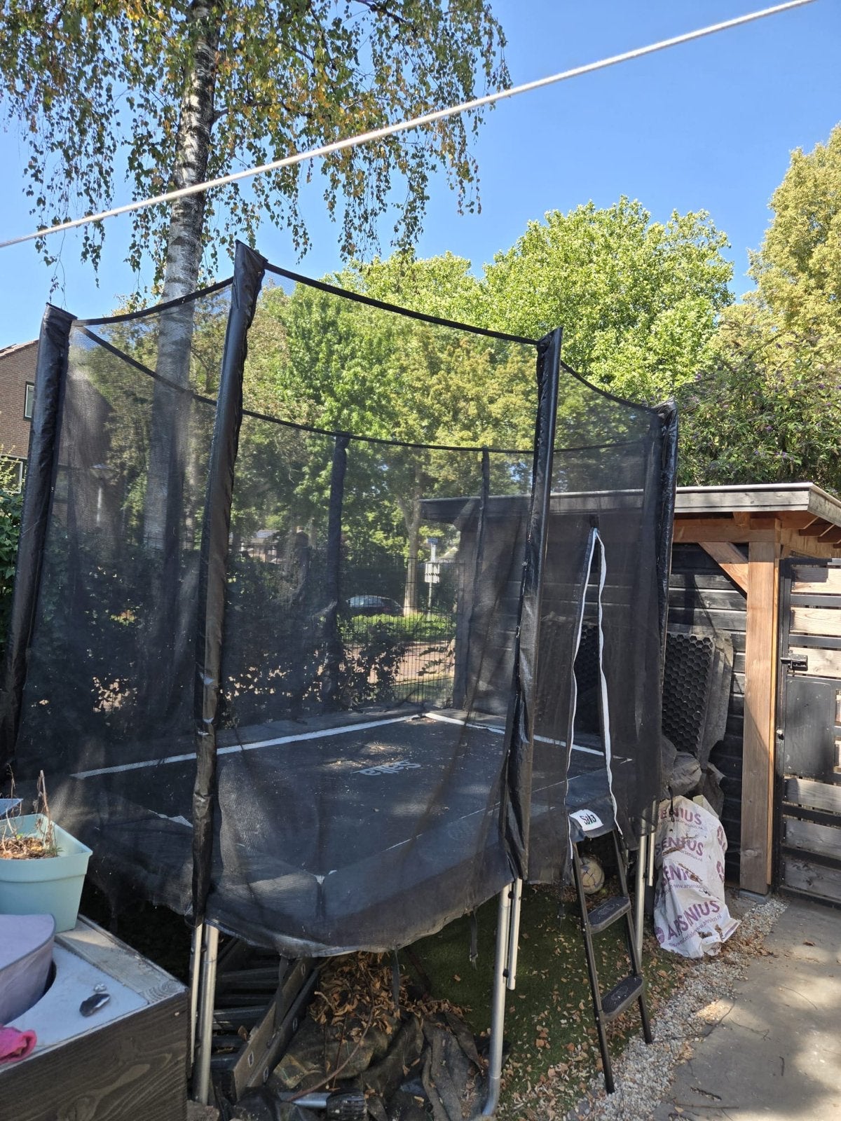 Grote Salta Trampoline met veiligheidsnet en trapje 3x2m, Ophalen, Gebruikt