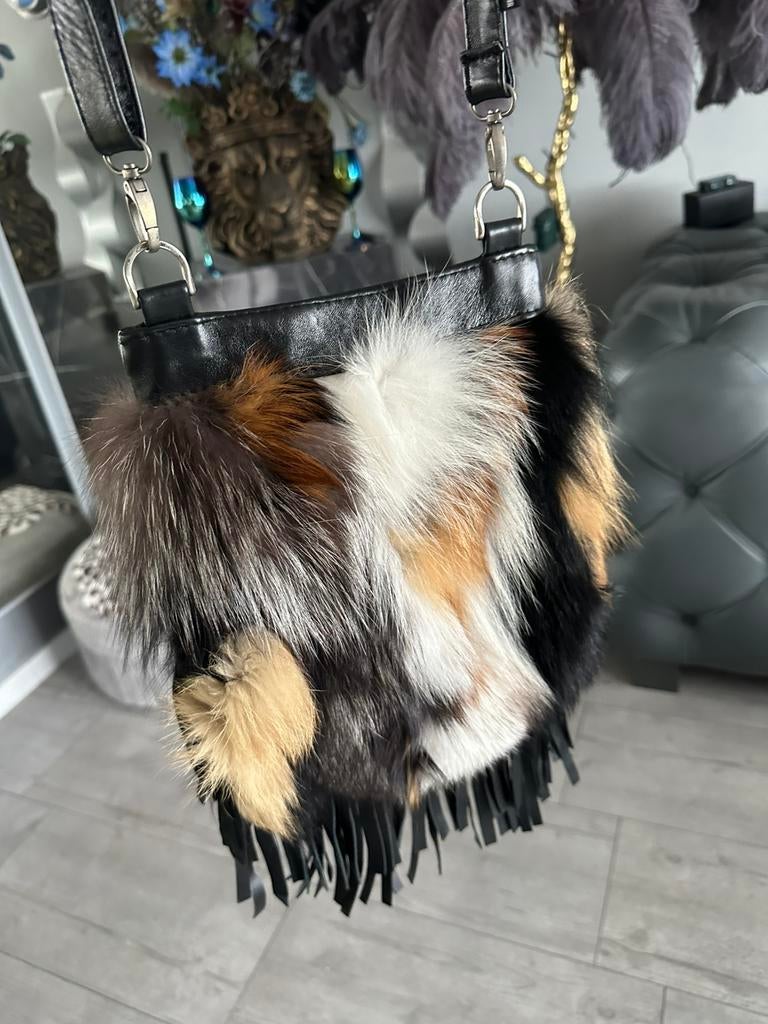 Schouder tasje / of cross body , vacht en leer, Overige merken, Overige kleuren, Nieuw, Ophalen of Verzenden