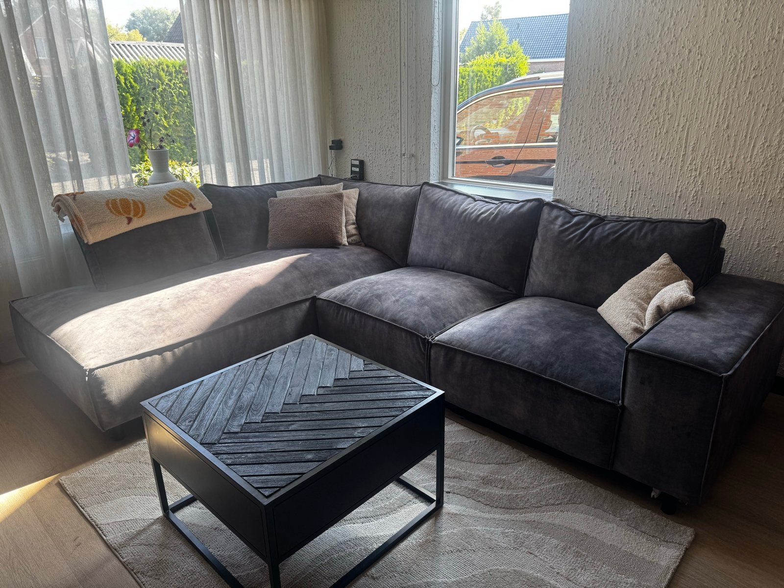 Nette hoekbank, Huis en Inrichting, Banken | Bankstellen, Ophalen, 250 tot 300 cm, Gebruikt, 100 tot 125 cm
