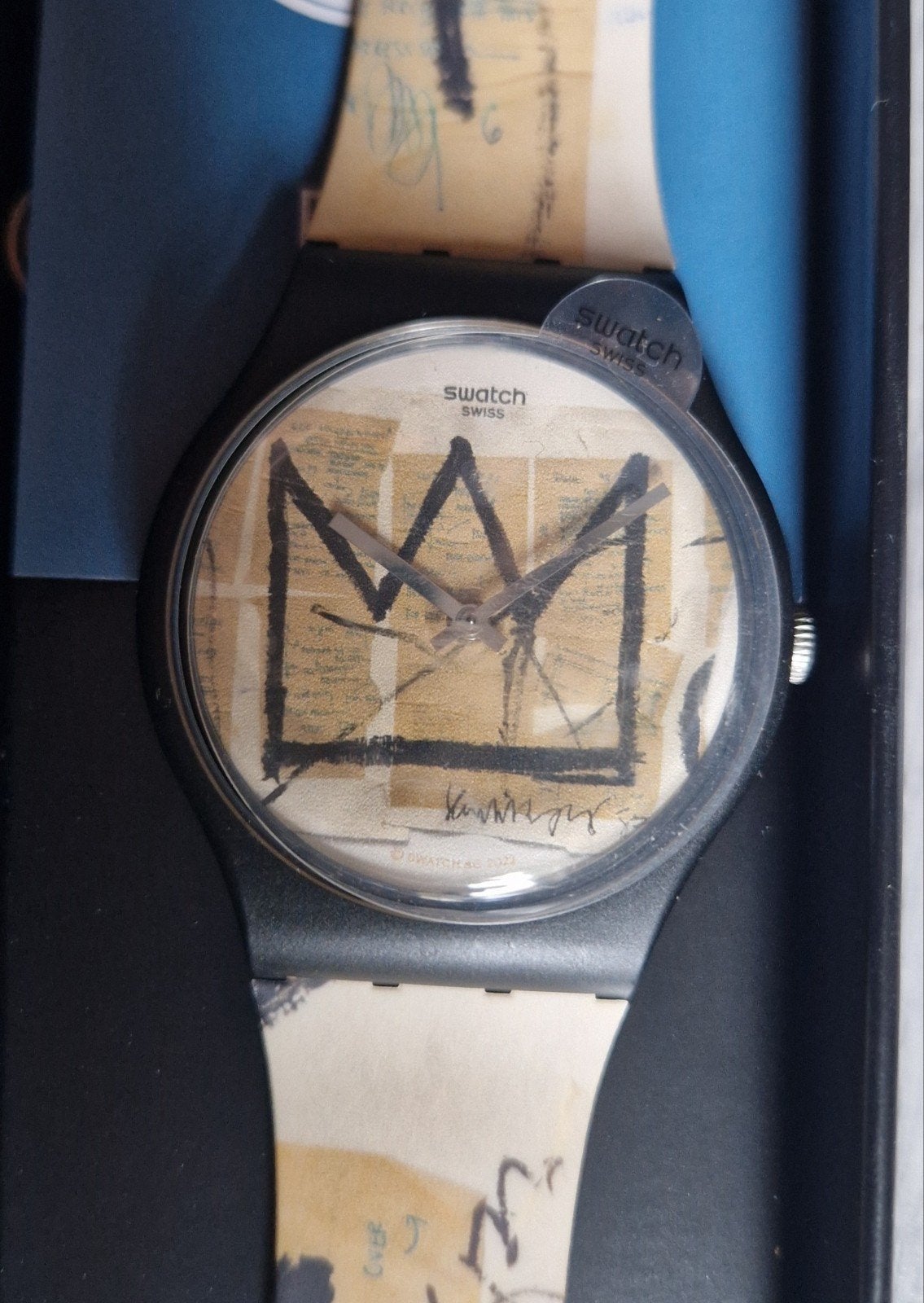 Swatch x Jean-Michel Basquiat 'Untitled' (Kroon) Horloge, Ophalen of Verzenden