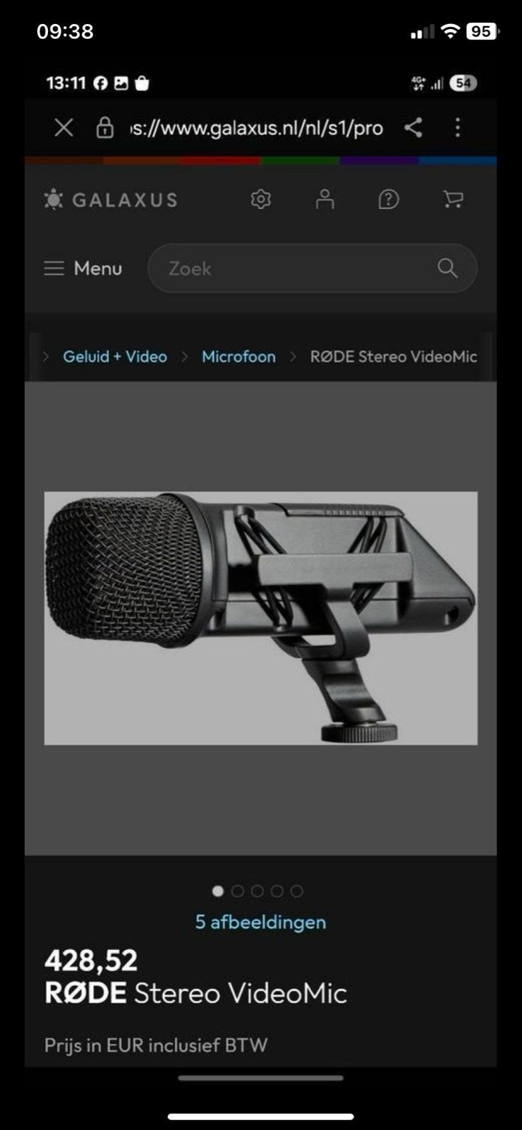 Rode Stereo VideoMic (SVM) met windkap, Ophalen of Verzenden, Zo goed als nieuw, Studiomicrofoon