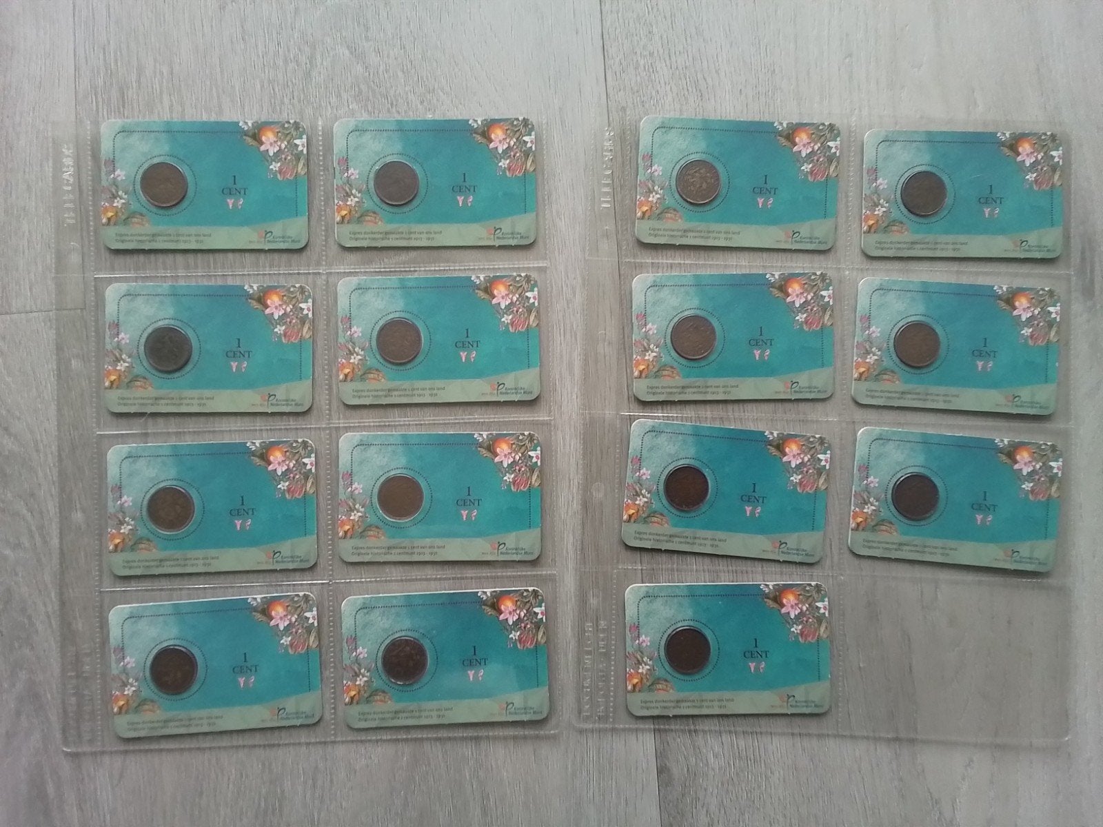 VERSCHILLENDE JAARTALLEN coincard 1 cent Wilhelmina, Postzegels en Munten, Ophalen of Verzenden, Koningin Wilhelmina, 1 cent
