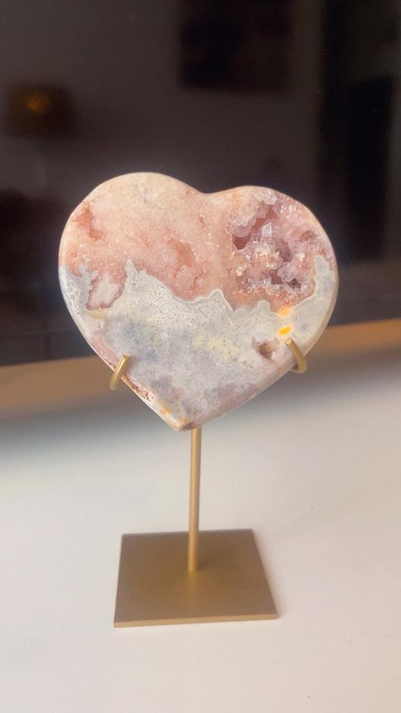 Roze amethist hart, Ophalen of Verzenden