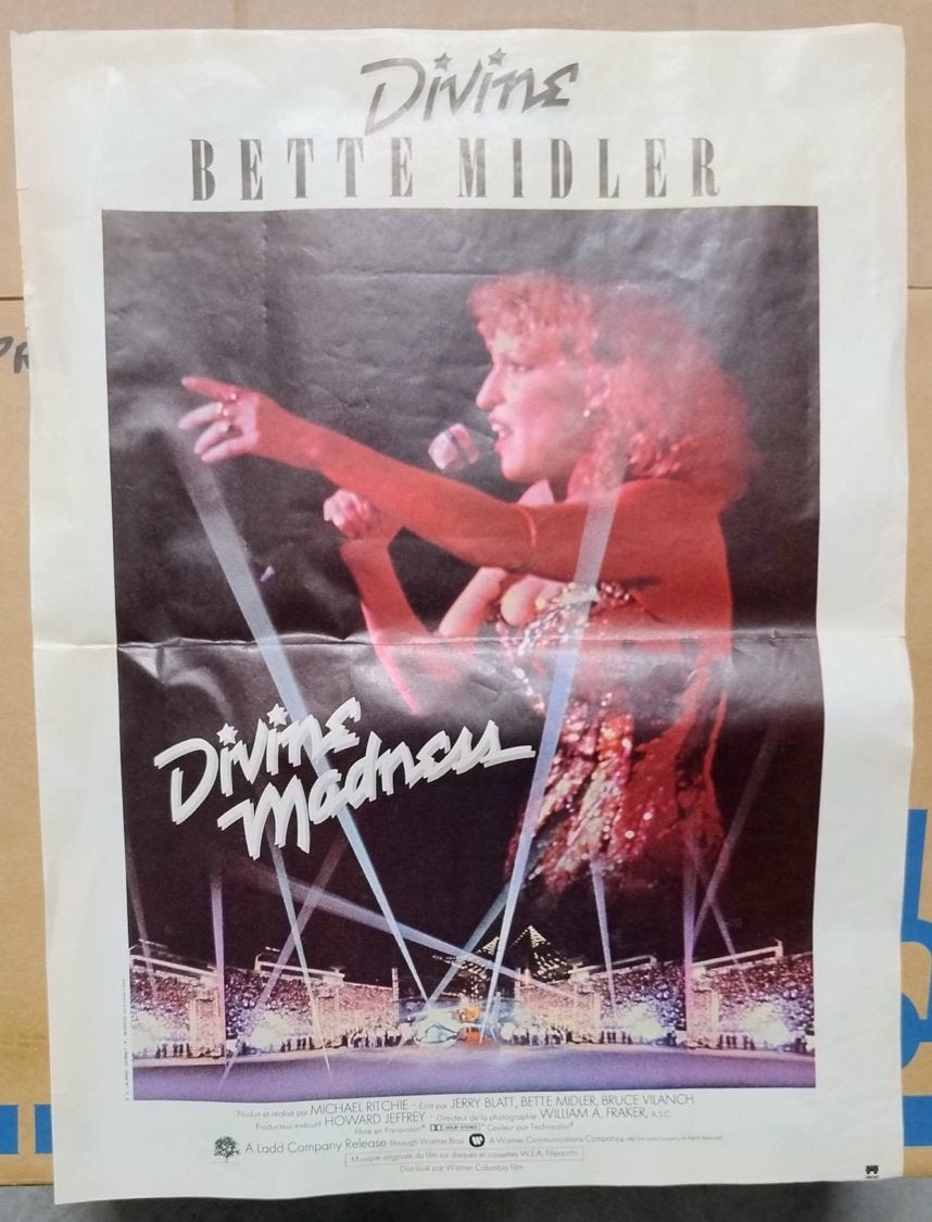 Vintage Bette Midler Divine Madness Film Poster, Verzamelen, Posters, Ophalen of Verzenden, A1 t/m A3, Film en Tv, Rechthoekig Staand