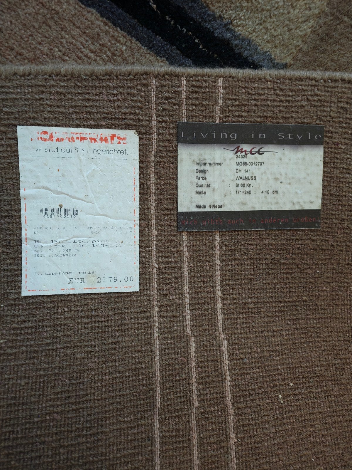 Modern Vloerkleed (Nepal) - Living in Style, Gebruikt, Grijs, 150 tot 200 cm, 200 cm of meer