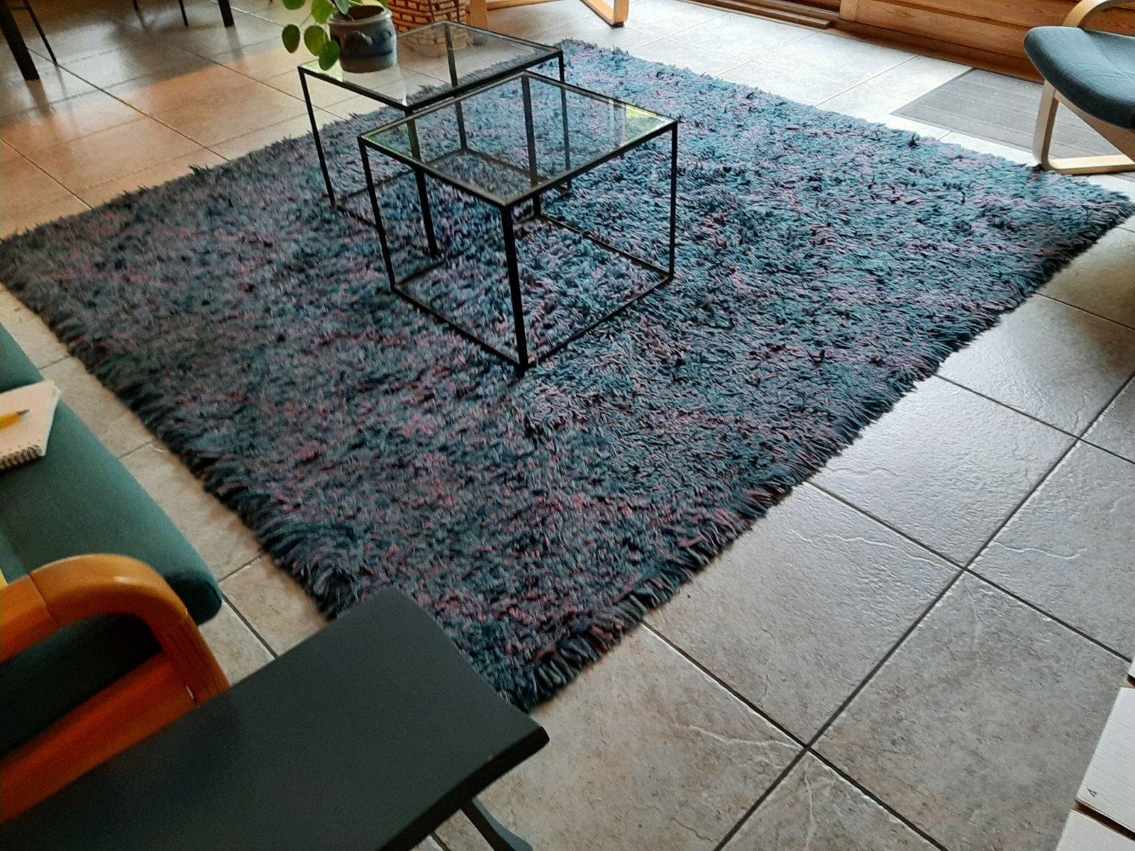 Hoogpolig wollen kleed 220x220 cm, Ophalen, Gebruikt, Vierkant, 200 cm of meer