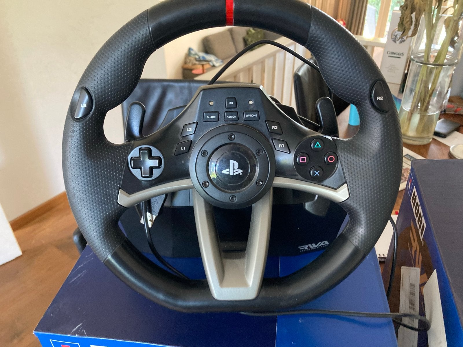2 keer :  playstation Hori racestuur met pedalen, Ophalen, Racestuur, Gebruikt, Hori