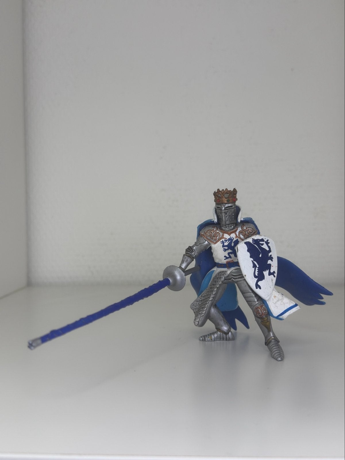 Papo 39387 Blauwe Drakenkoning Ridder met Lans, Ophalen of Verzenden, Gebruikt