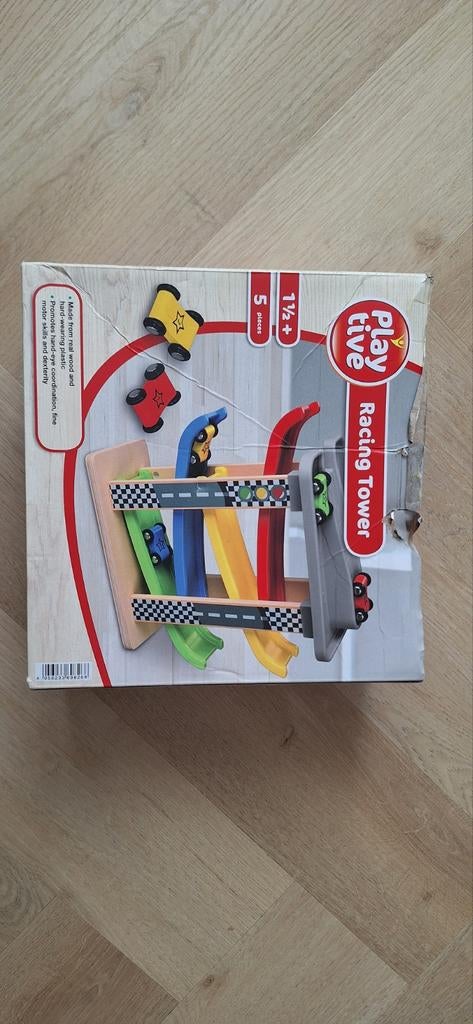 Playtive Racing Tower Houten Racebaan met 4 Auto's, Ophalen