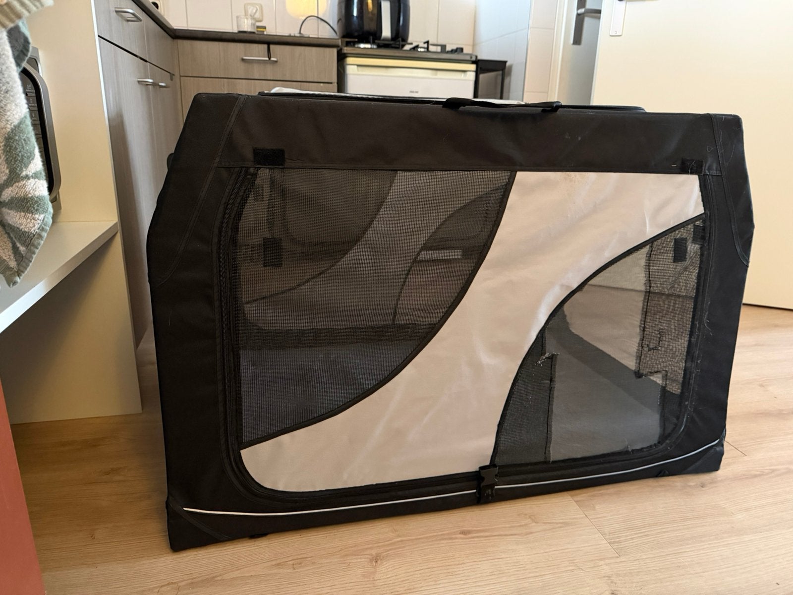 Mobiele hondenbench, Ophalen, Gebruikt