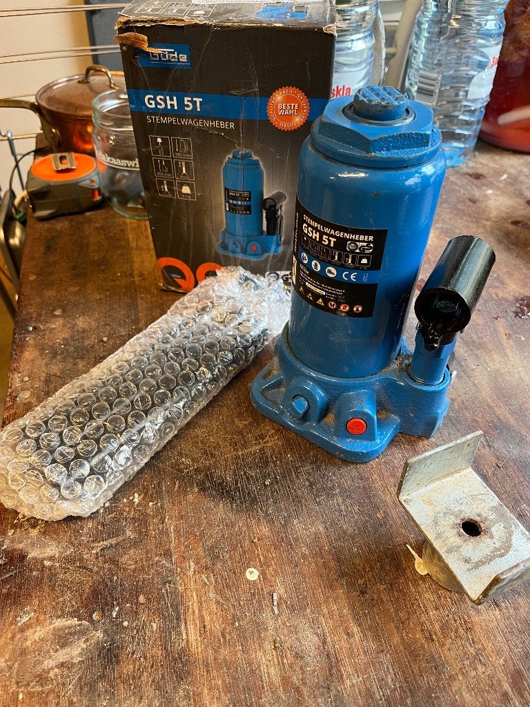 Potkrik 5 ton Güde met adapter, Ophalen of Verzenden, Zo goed als nieuw, Hydraulisch, Potkrik