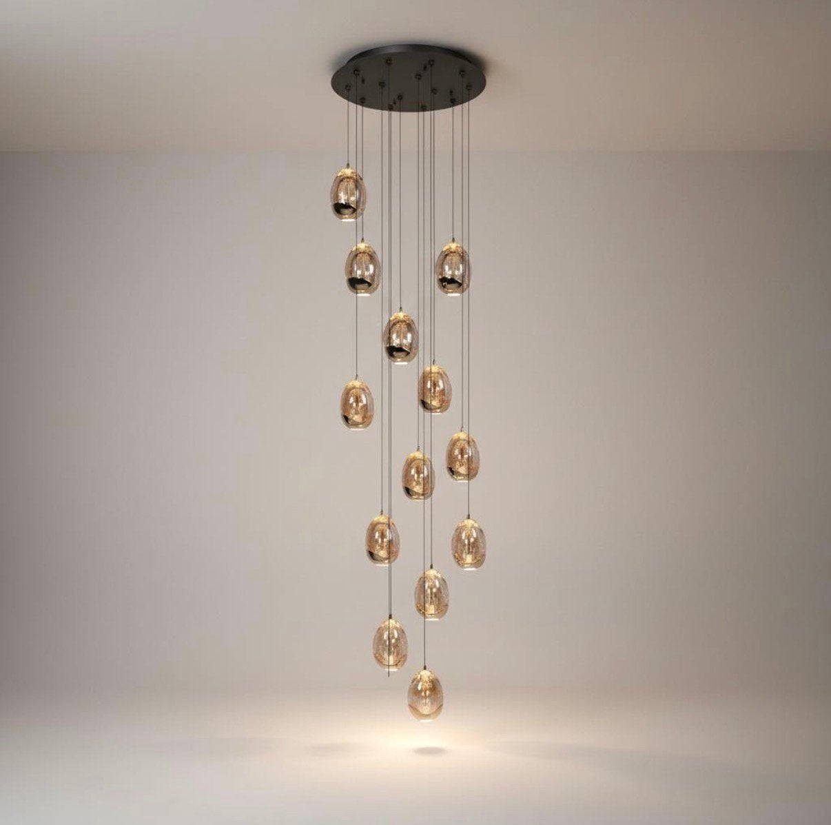 Luxe Vide Hanglamp 350 cm - Modern Design, Huis en Inrichting, Japandi, Glas, Nieuw, Overige fittingen