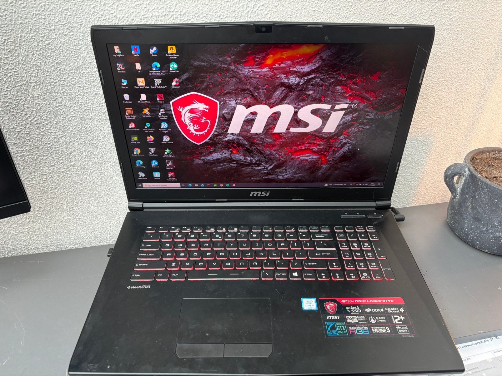 MSI GP72M Leopard Pro | i7 | 16GB RAM | GTX 1050 Ti | 1,25TB, Computers en Software, HDD, 2 tot 3 Ghz, Ophalen of Verzenden, Zo goed als nieuw