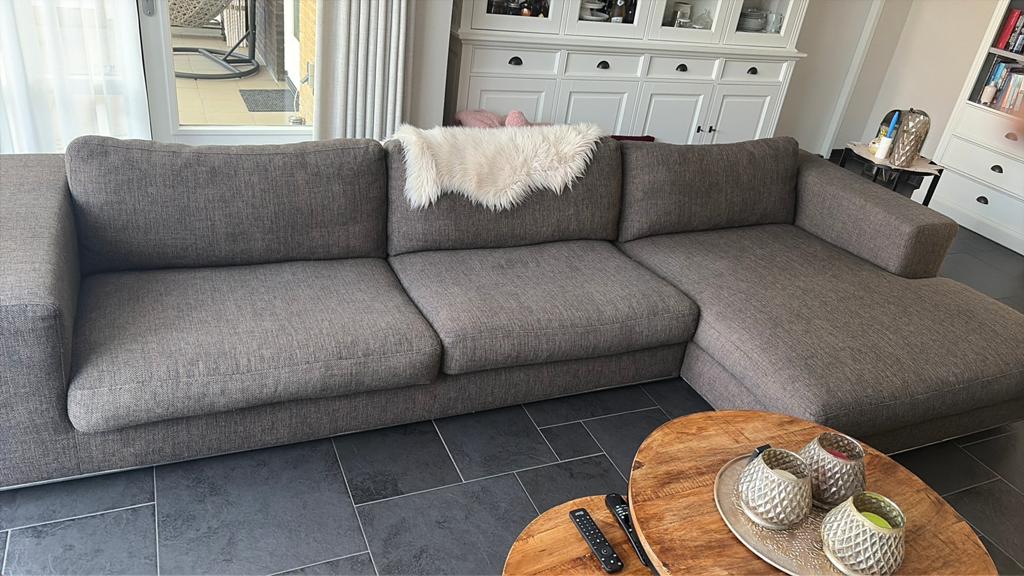 Lounge bank, Ophalen, Gebruikt, 300 cm of meer, Stof
