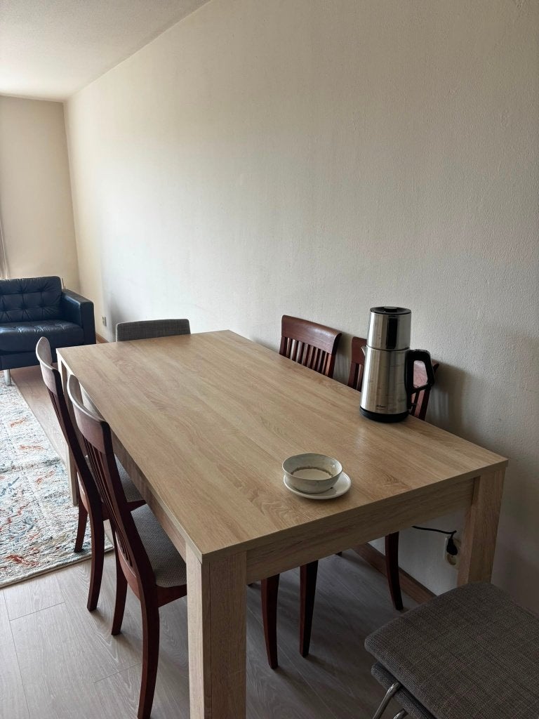 Eettafel en Stoelen, Zo goed als nieuw, Vijf personen of meer, 150 tot 200 cm, Rechthoekig