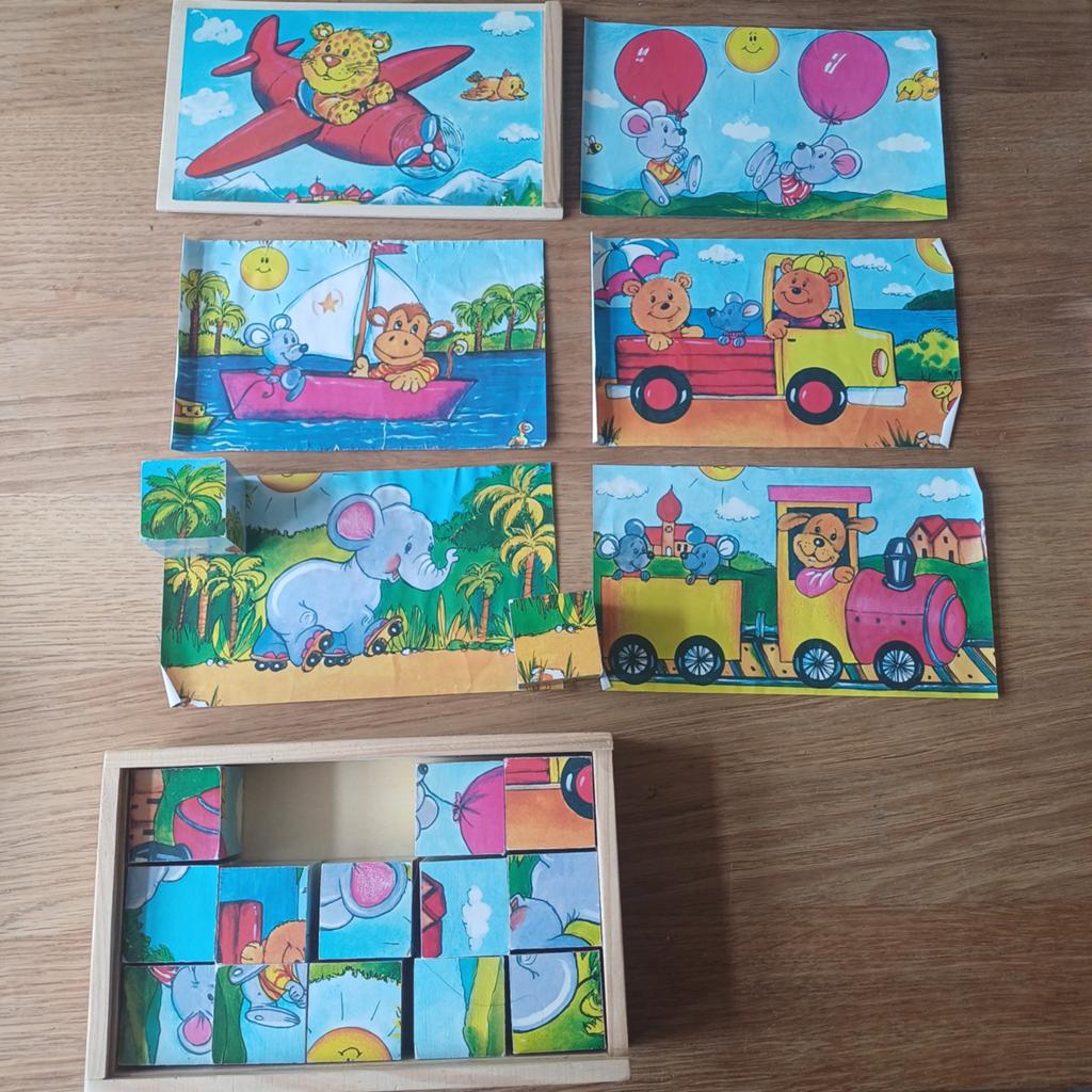 Leuke blokken puzzel met (leg)voorbeelden, Ophalen of Verzenden