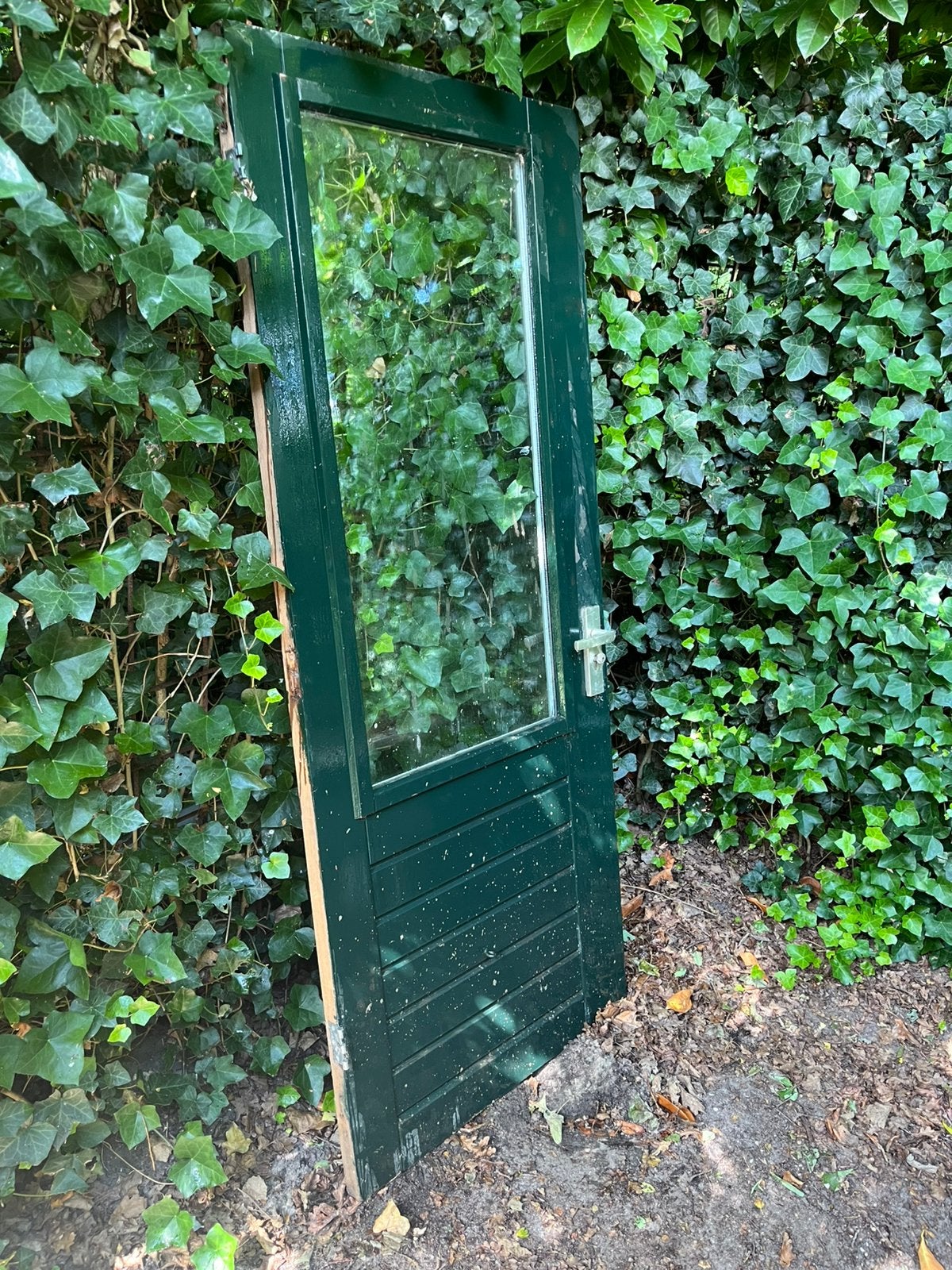 Buitendeur hardhout dubbelglas, Ophalen, 200 tot 215 cm, Hout, Buitendeur