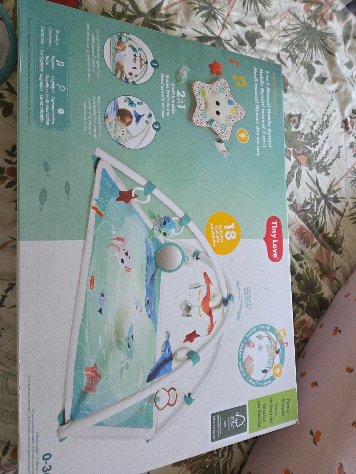 Tiny Love 2-in-1 Muzikale Gymini Speelkleed Oceaan, Ophalen of Verzenden, Zo goed als nieuw, Speelkleed, Met licht