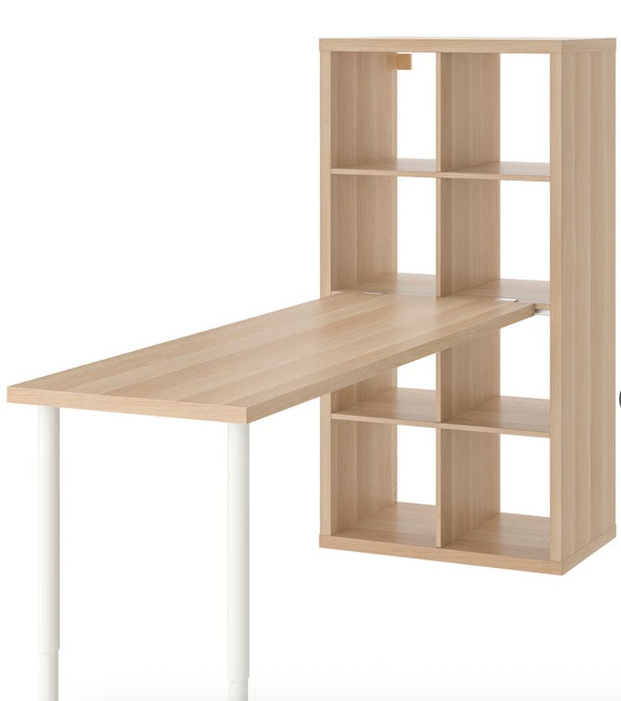 Kallax kast met bureau Ikea bruin, Ophalen, Gebruikt, Spaanplaat of MDF, Bruin