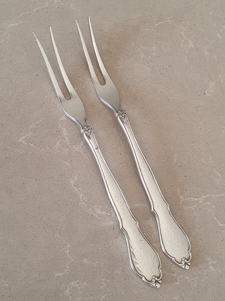 2 verzilverde opdienvorkjes gero 90 model 650, Ophalen of Verzenden