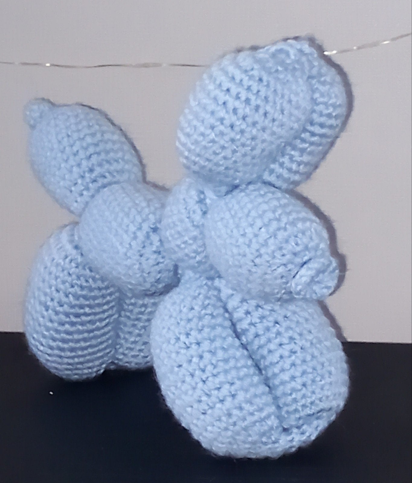 Gehaakte ballonhond - Lichtblauw knuffeldier, Overige merken, Blauw, Nieuw, Klein (minder dan 20 cm)