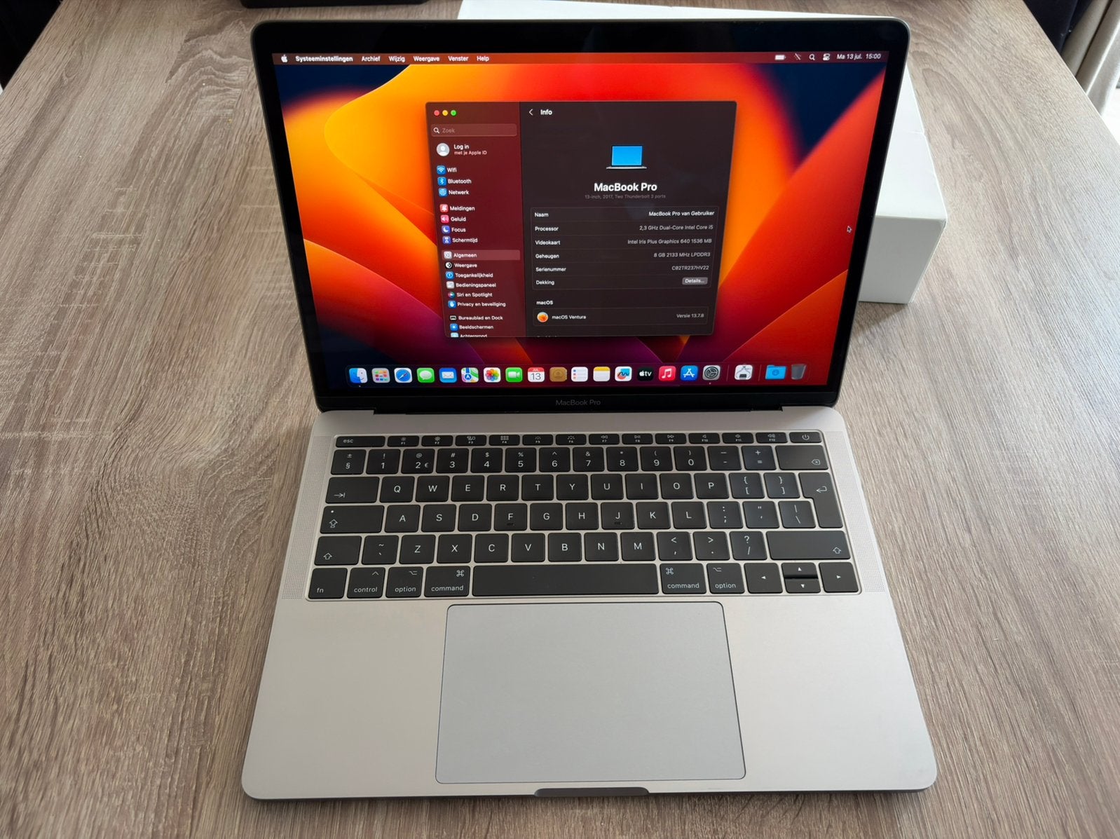 Bijna ongebruikte Space Grey Macbook Pro Retina 13" 2017, 2 tot 3 Ghz, Qwerty, 8 GB, 13 inch