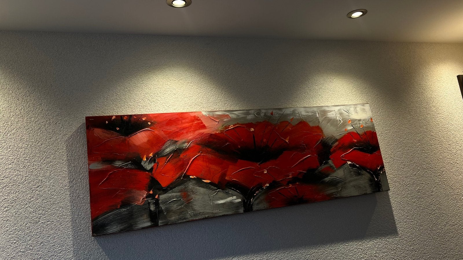 Modern Schilderij Rode Klaprozen - Abstracte Kunst, Bloemen, Ophalen of Verzenden, Handgeschilderd, Olieverf