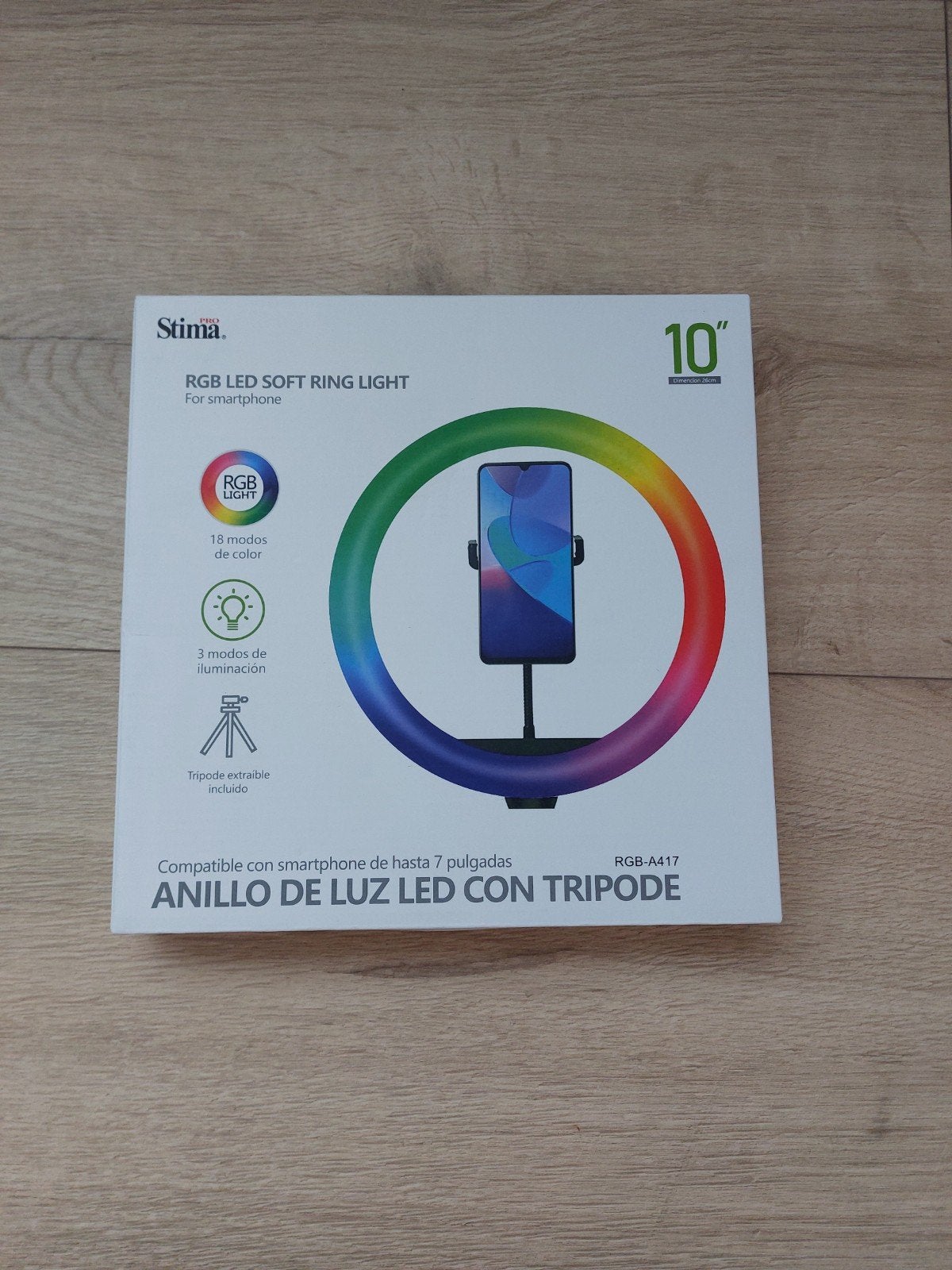 Stima RGB LED Ring Light 10 inch met statief – Ongebruikt, Ophalen of Verzenden, Nieuw