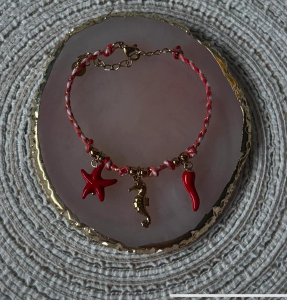 Zomerse Armband met Bedels, Overige materialen, Verzenden, Zo goed als nieuw, Met bedels of kralen