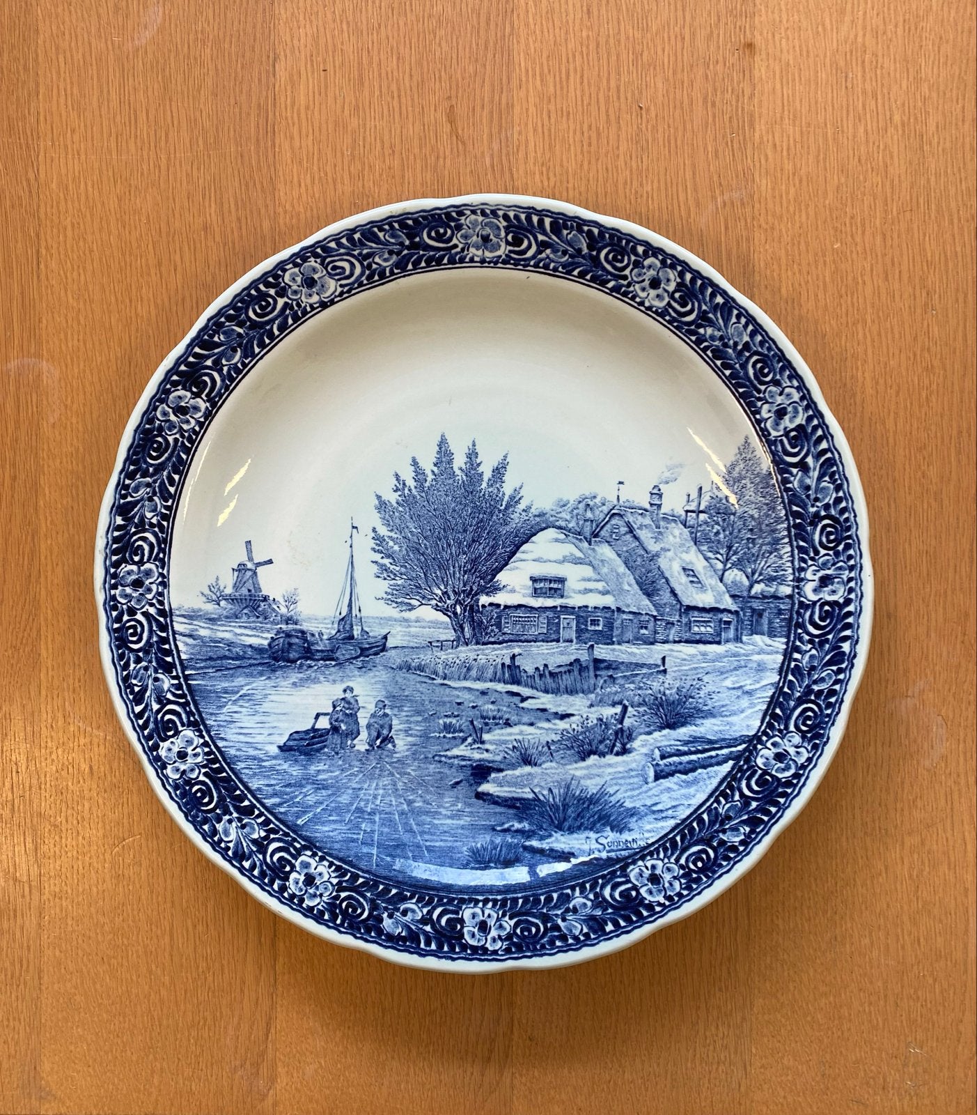 Grote Boch Delfts Blauw Wandbord, Ophalen of Verzenden