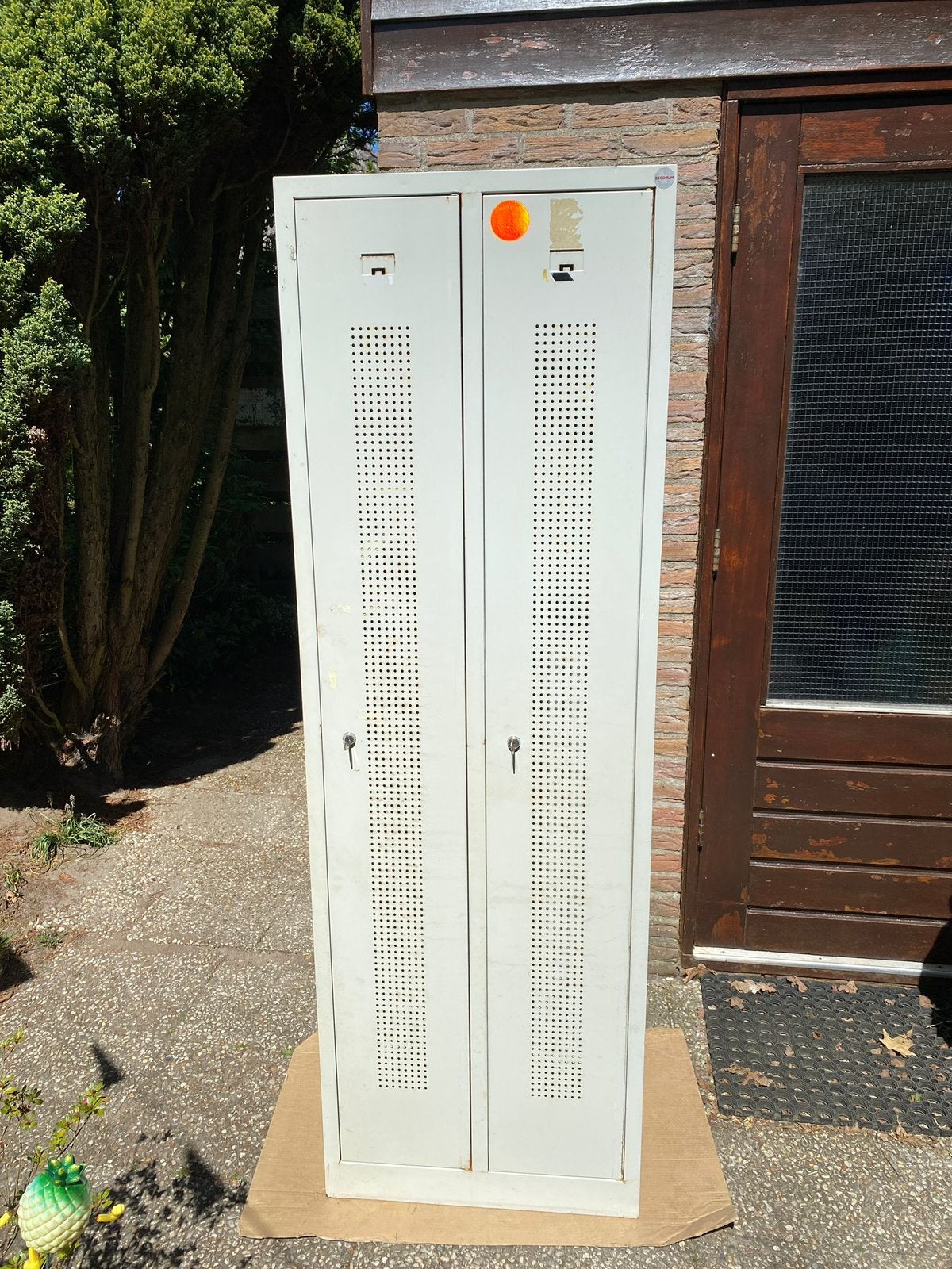 Vintage metal locker / kledingkast met 2 deuren, Huis en Inrichting, Kasten | Lockerkasten, Gebruikt, Ophalen