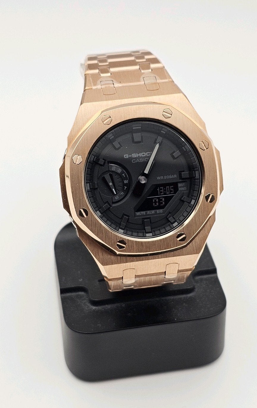 Casio G-Shock GA-2100 Custom Zwart/Rosé gold, Ophalen of Verzenden, Nieuw, Casio G-Shock