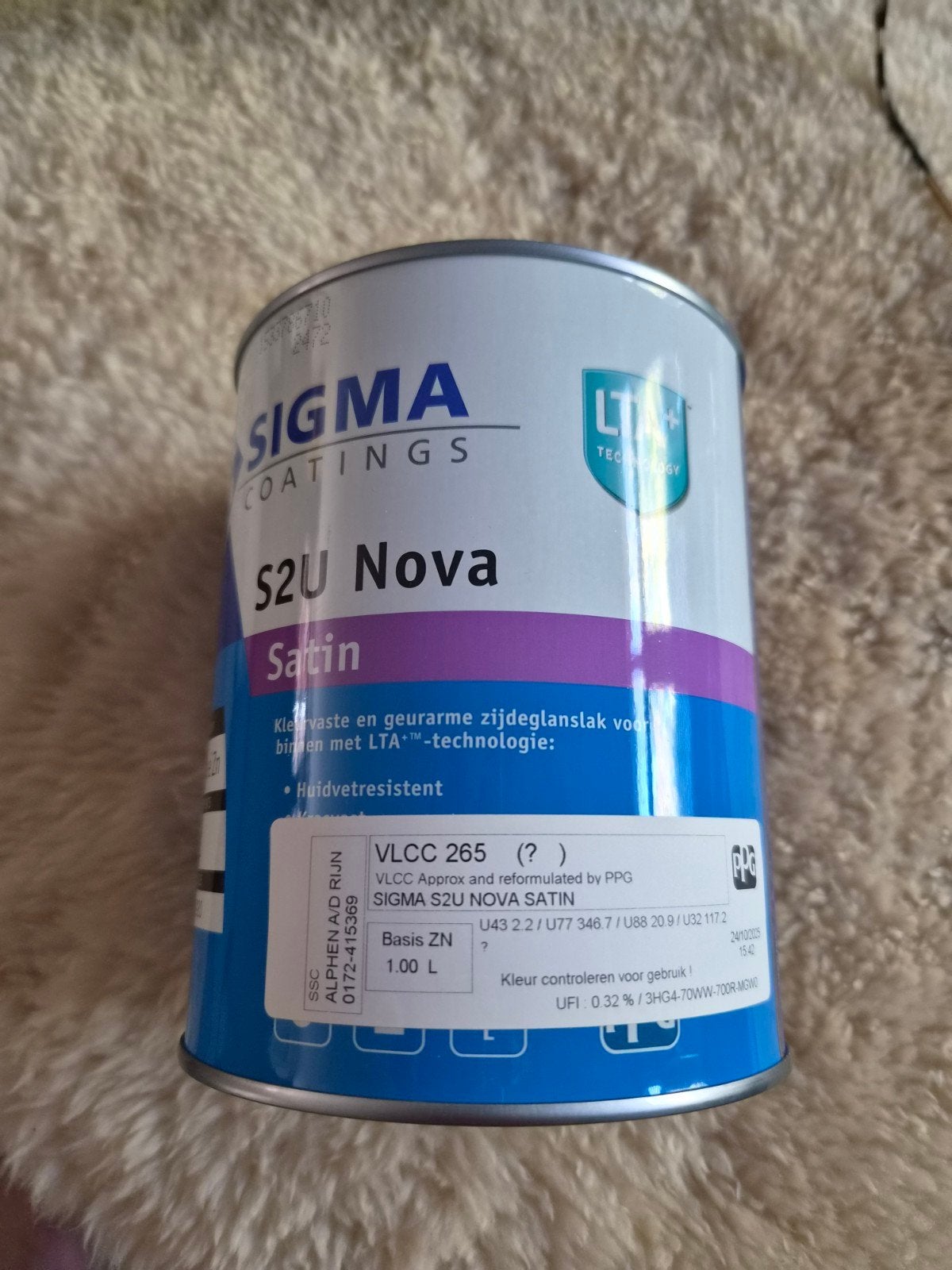 Nieuwe pot Sigma S2U Nova Satin verf - Monumental Moss, Ophalen of Verzenden