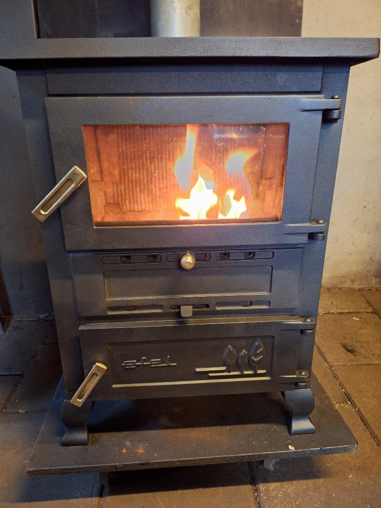 Prachtige Efel Bastogne houtkachel allesbrander, Ophalen, Gebruikt, Houtkachel, Vrijstaand