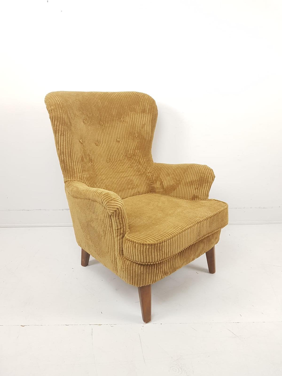Vintage Artifort fauteuil Theo Ruth okergeel, Modern vintage, Hout, ., 75 tot 100 cm