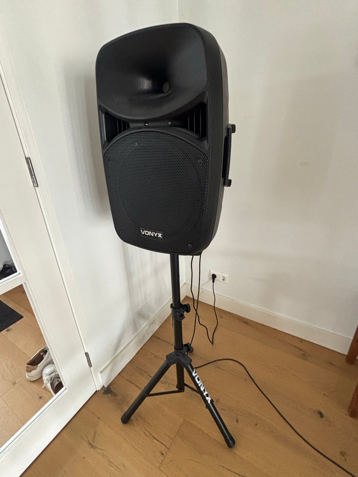 Vonyx VPS122A Actieve Speaker Set 12" met standaard en micro, Audio, Tv en Foto, Luidsprekers, Party speaker, Zo goed als nieuw