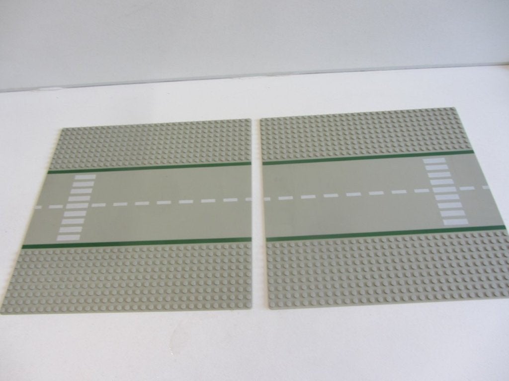 Lego 6312 Vintage 2 stuks rechte weg Plates stads bouw plaat, Ophalen of Verzenden, Gebruikt, Lego