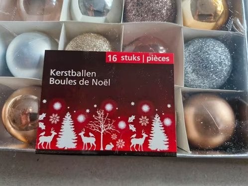 4x 16 stuks Mix rose gouden kerstballen 4cm h, Evora, Onbekend, Nieuw, Ophalen of Verzenden
