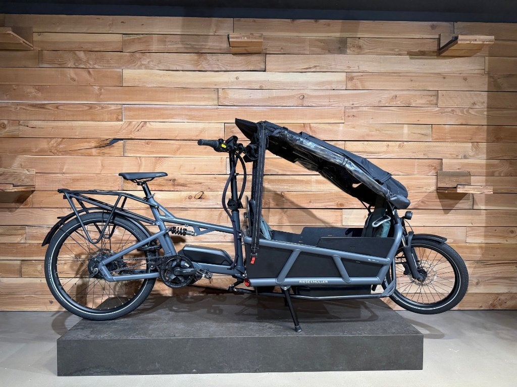 Riese & Müller Load 75 Vario bakfiets met huif, 3 kinderen, Huif, Zo goed als nieuw, Schijfrem