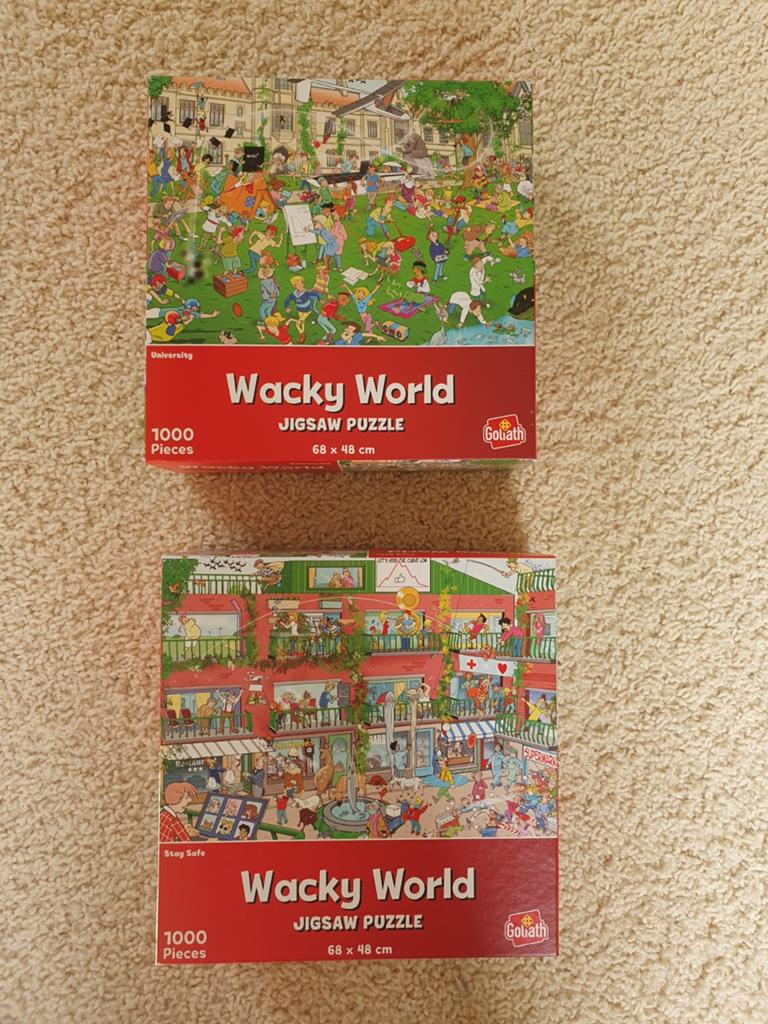 2x Wacky World 1000 stukjes, Ophalen of Verzenden, 500 t/m 1500 stukjes, Zo goed als nieuw