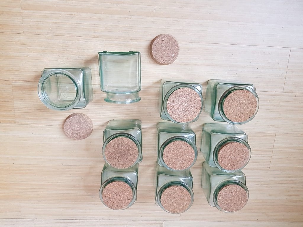 Vintage glazen potten, Huis en Inrichting, Ophalen, Zo goed als nieuw, Glas, Pot, Bus of Blik