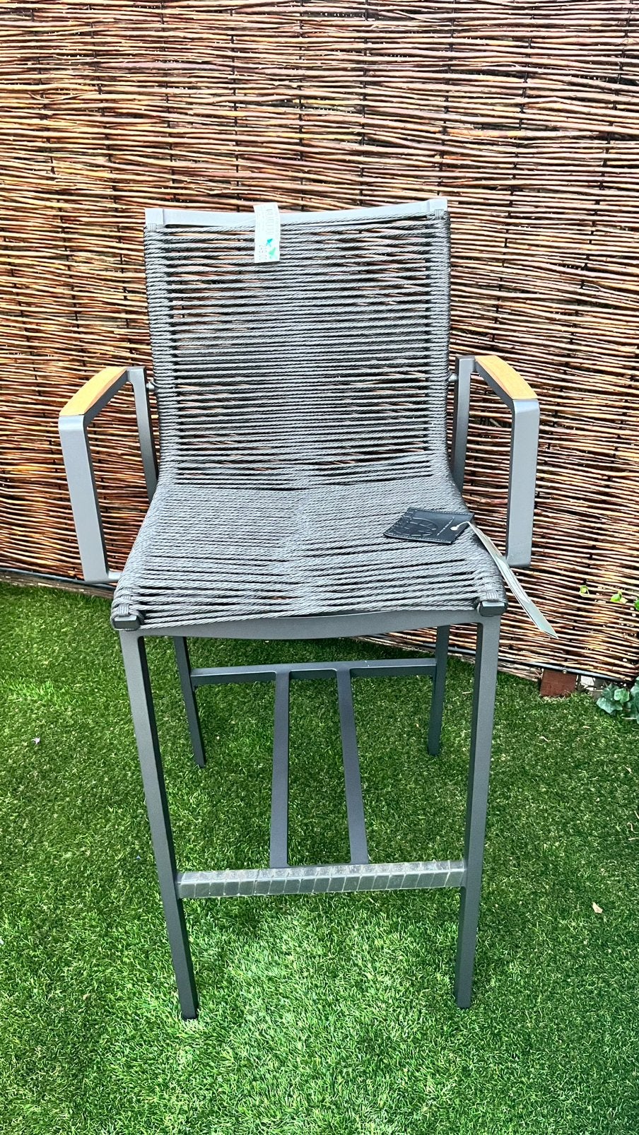 2x Tierra Outdoor Foxx touw-teak barkrukken nieuw, Ophalen, Zo goed als nieuw, Teakhout