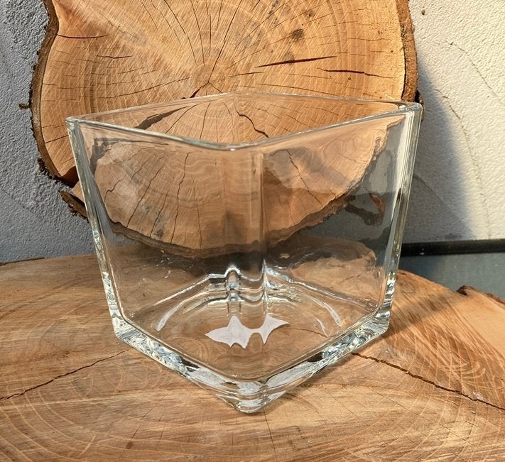 GLAZEN ACCUBAK, VAAS, MAXI THEELICHT JASPER VIERKANT 12 CM, Huis en Inrichting, Overige materialen, -, -, Lovely flower